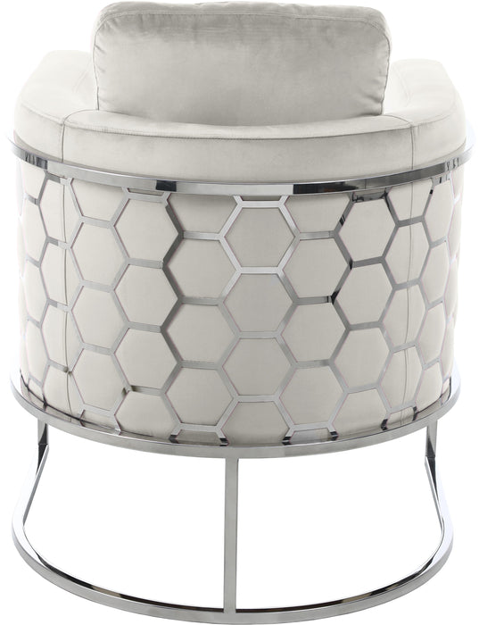 Casa Cream Velvet Chair - Bargain Furniture (Detroit, MI)