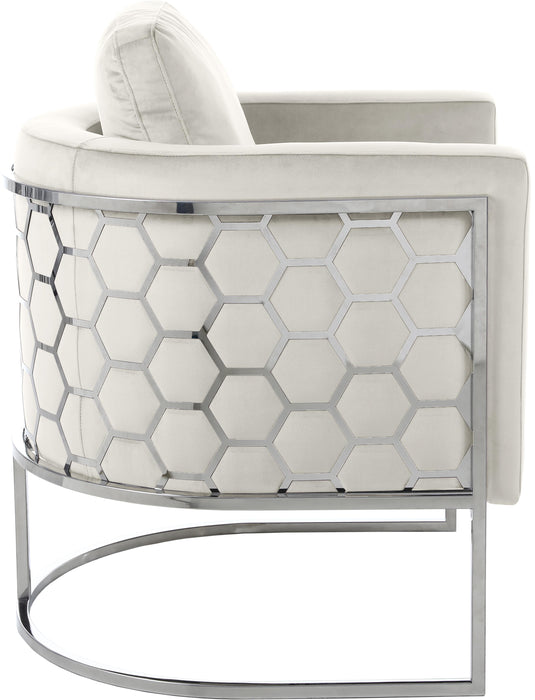 Casa Cream Velvet Chair - Bargain Furniture (Detroit, MI)