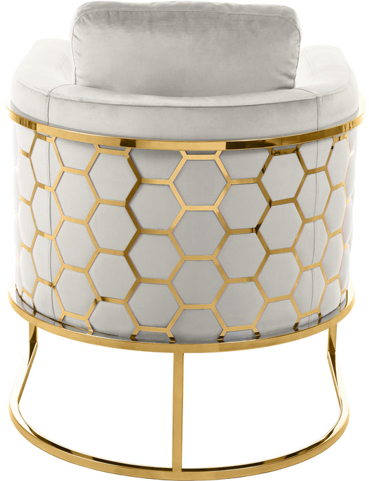 Casa Cream Velvet Chair - Bargain Furniture (Detroit, MI)