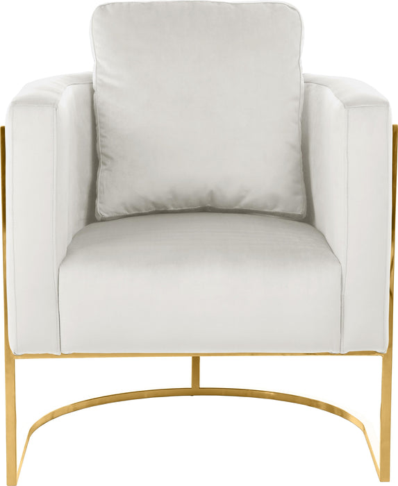 Casa Cream Velvet Chair - Bargain Furniture (Detroit, MI)