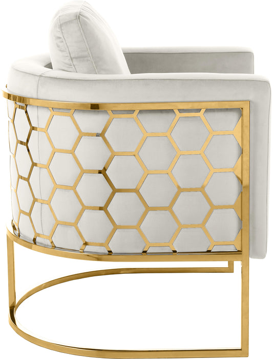 Casa Cream Velvet Chair - Bargain Furniture (Detroit, MI)
