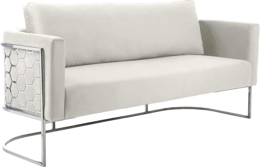 Casa Cream Velvet Sofa - Bargain Furniture (Detroit, MI)