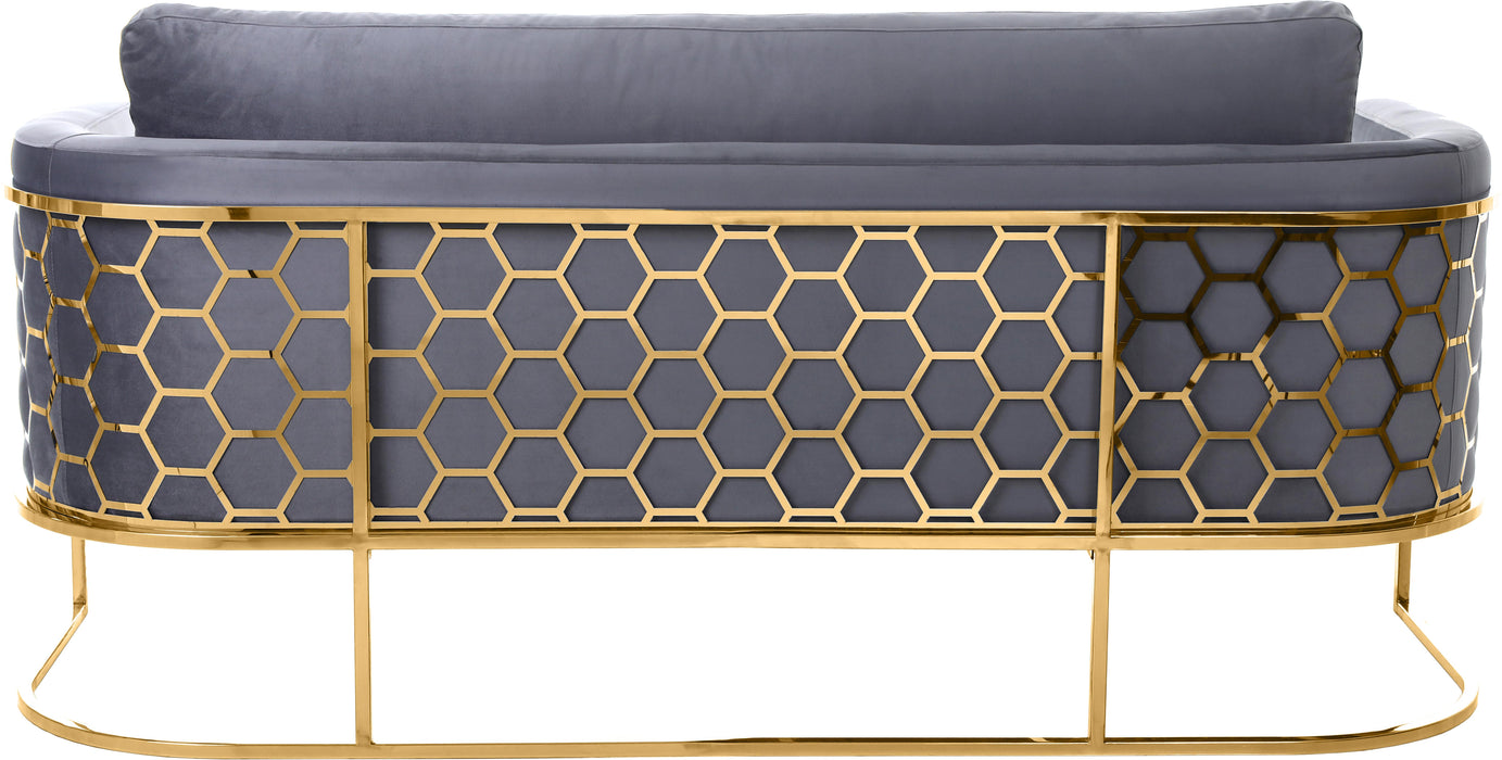 Casa Grey Velvet Sofa - Bargain Furniture (Detroit, MI)