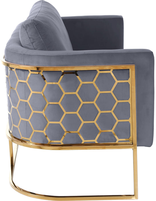 Casa Grey Velvet Sofa - Bargain Furniture (Detroit, MI)