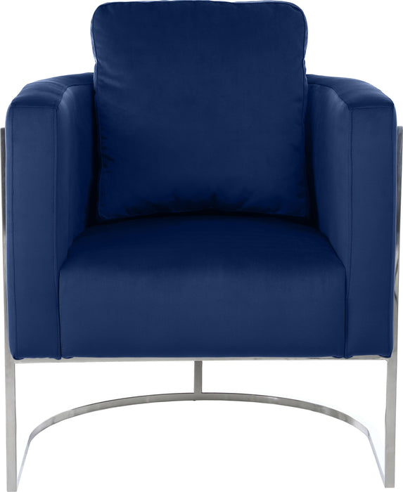 Casa Navy Velvet Chair - Bargain Furniture (Detroit, MI)