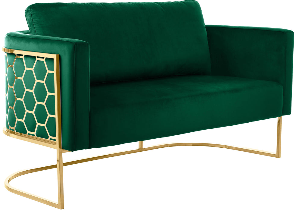 Casa Green Velvet Loveseat - Bargain Furniture (Detroit, MI)