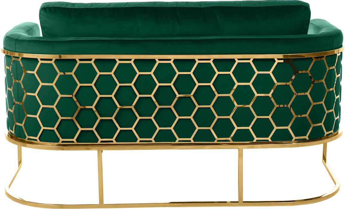Casa Green Velvet Loveseat - Bargain Furniture (Detroit, MI)
