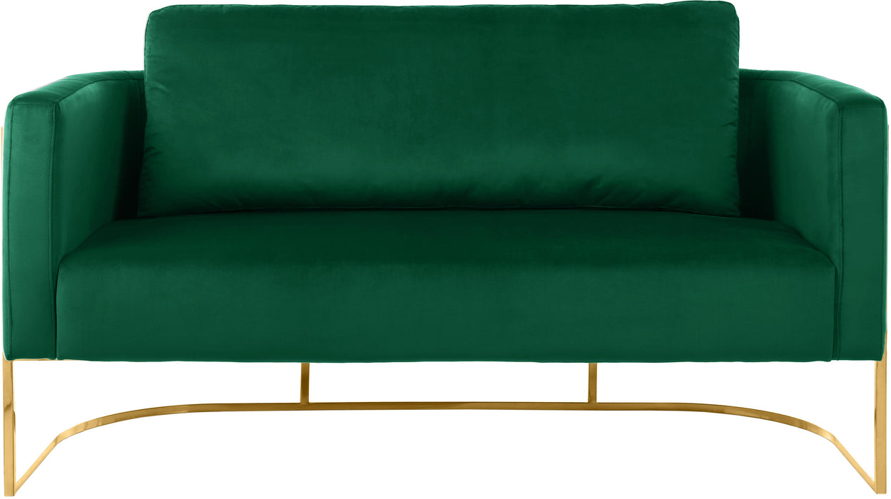 Casa Green Velvet Loveseat - Bargain Furniture (Detroit, MI)