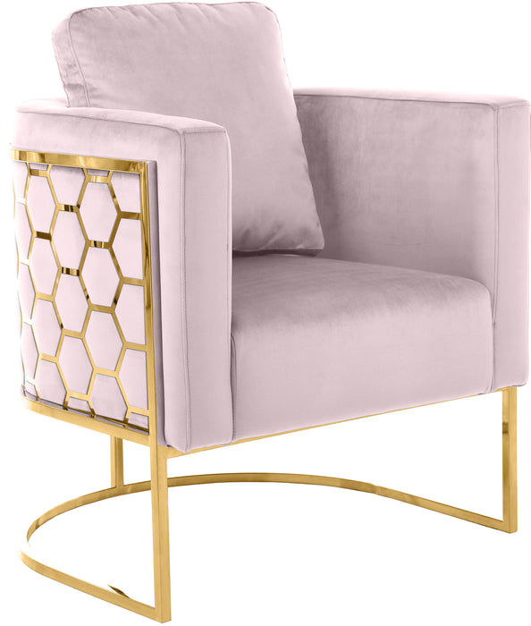 Casa Pink Velvet Chair - Bargain Furniture (Detroit, MI)