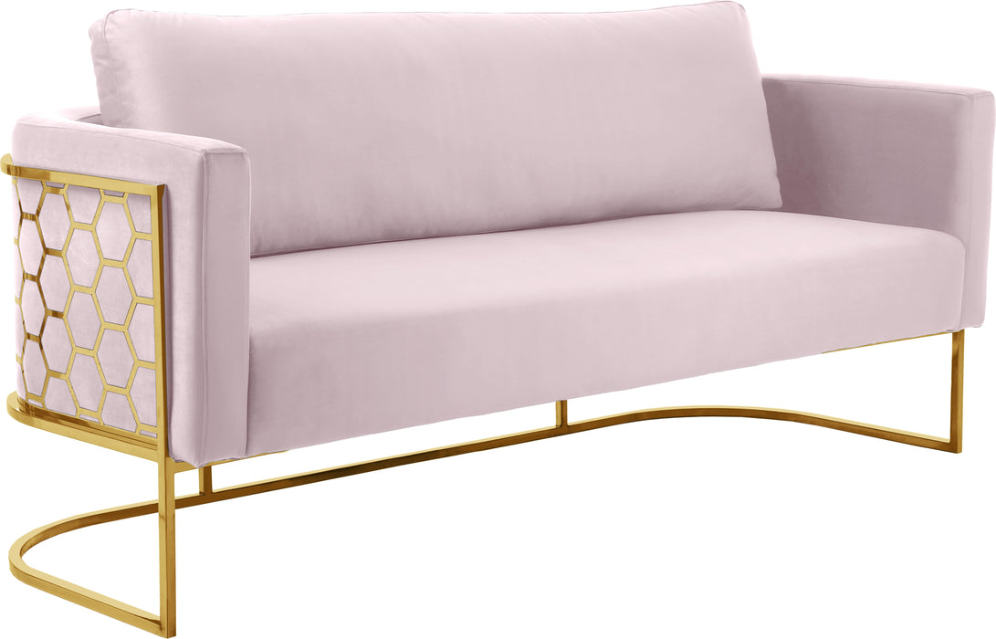 Casa Pink Velvet Sofa - Bargain Furniture (Detroit, MI)