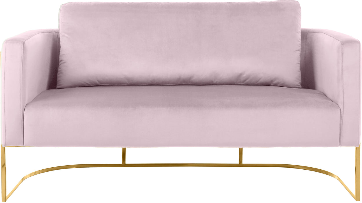 Casa Pink Velvet Loveseat - Bargain Furniture (Detroit, MI)