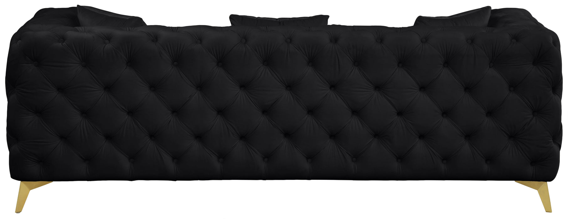 Kingdom Black Velvet Sofa - Bargain Furniture (Detroit, MI)