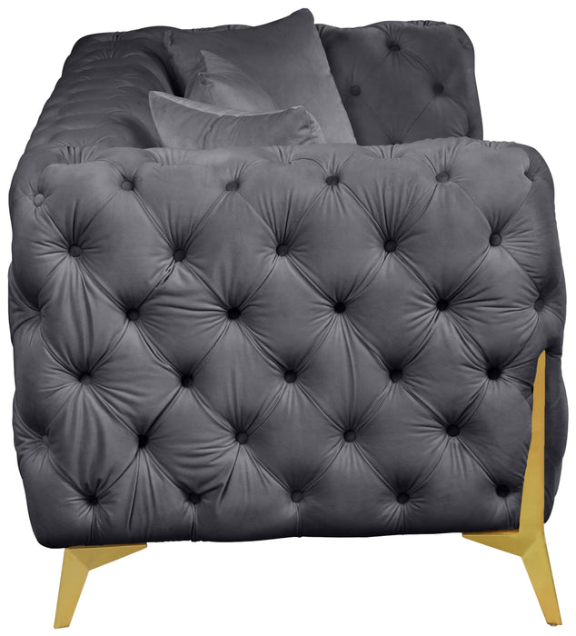 Kingdom Grey Velvet Sofa - Bargain Furniture (Detroit, MI)