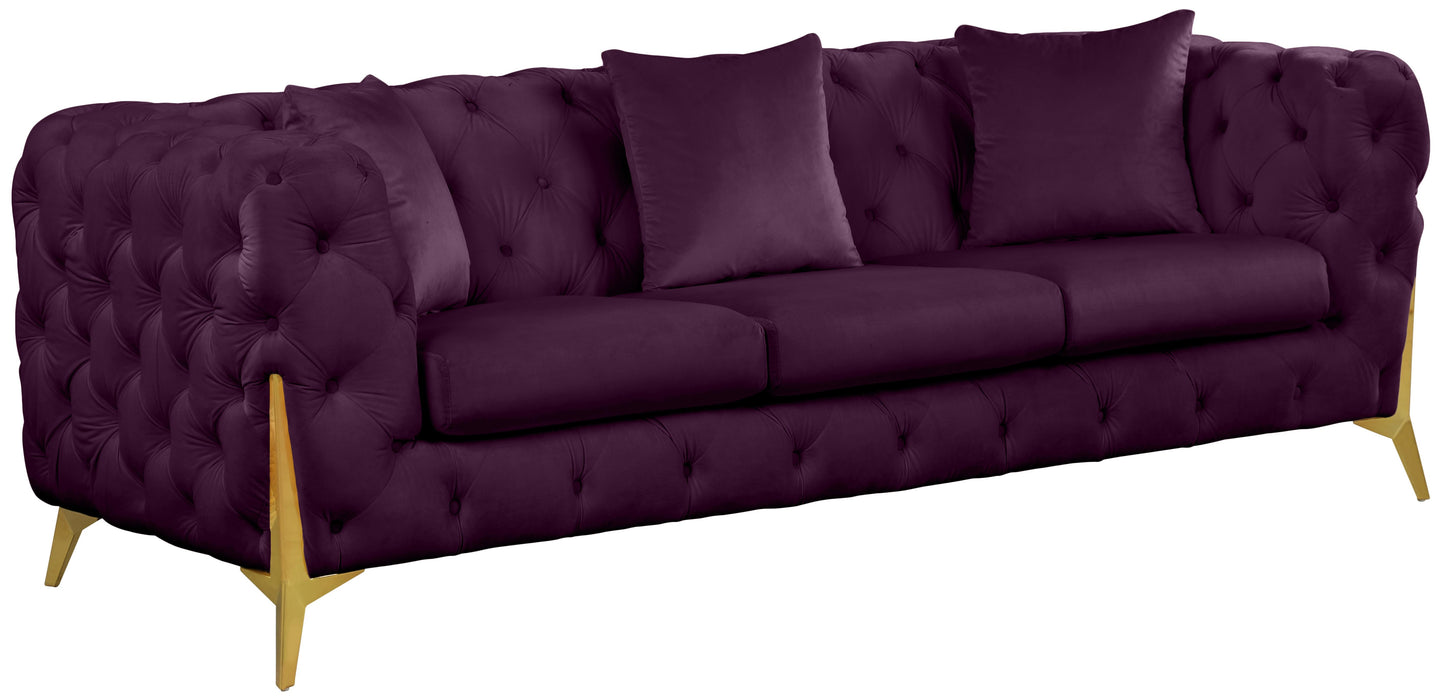 Kingdom Purple Velvet Sofa - Bargain Furniture (Detroit, MI)