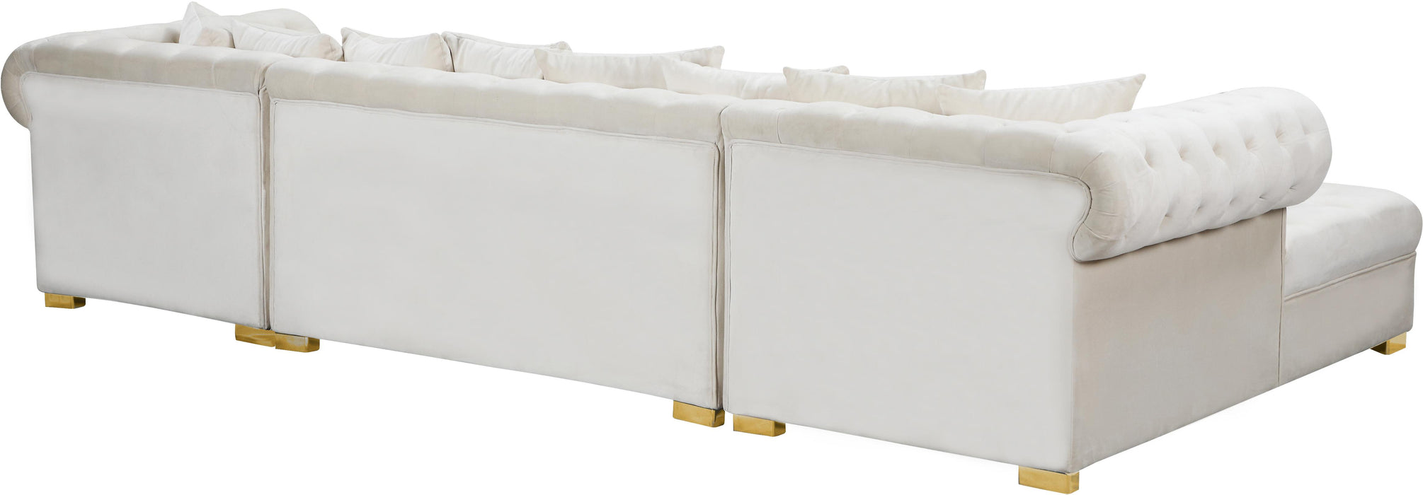 Presley Cream Velvet 3pc. Sectional - Bargain Furniture (Detroit, MI)