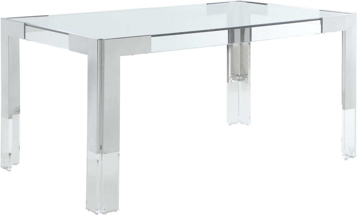 Casper Rich Chrome Dining Table - Bargain Furniture (Detroit, MI)