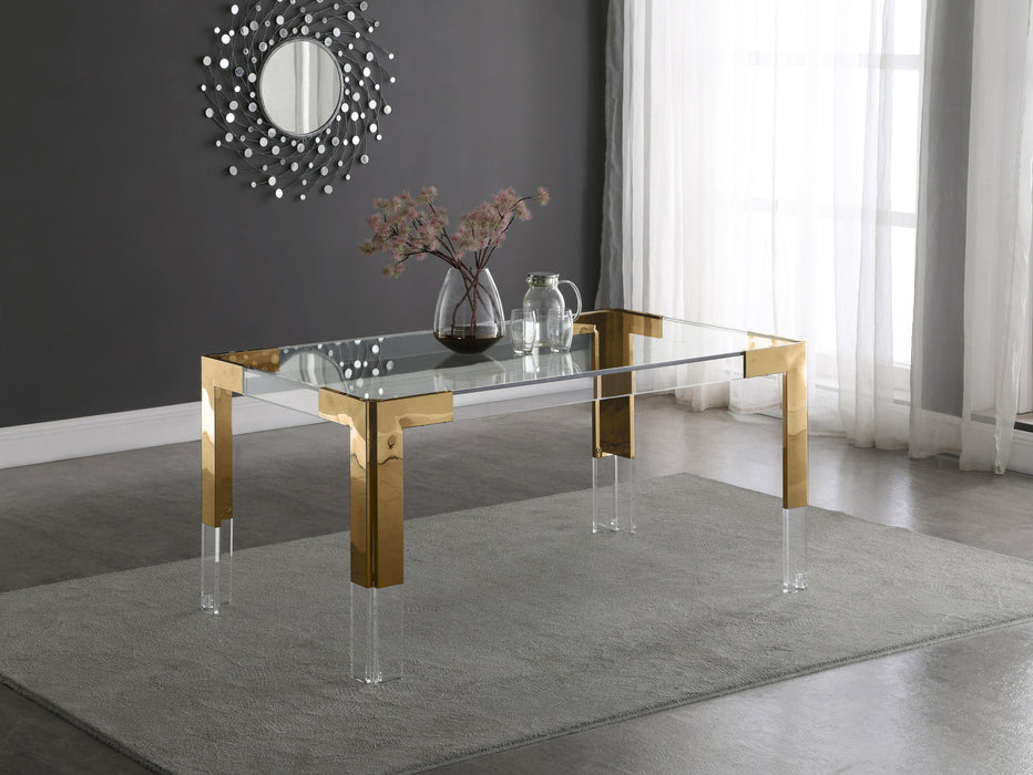 Casper Rich Gold Dining Table - Bargain Furniture (Detroit, MI)