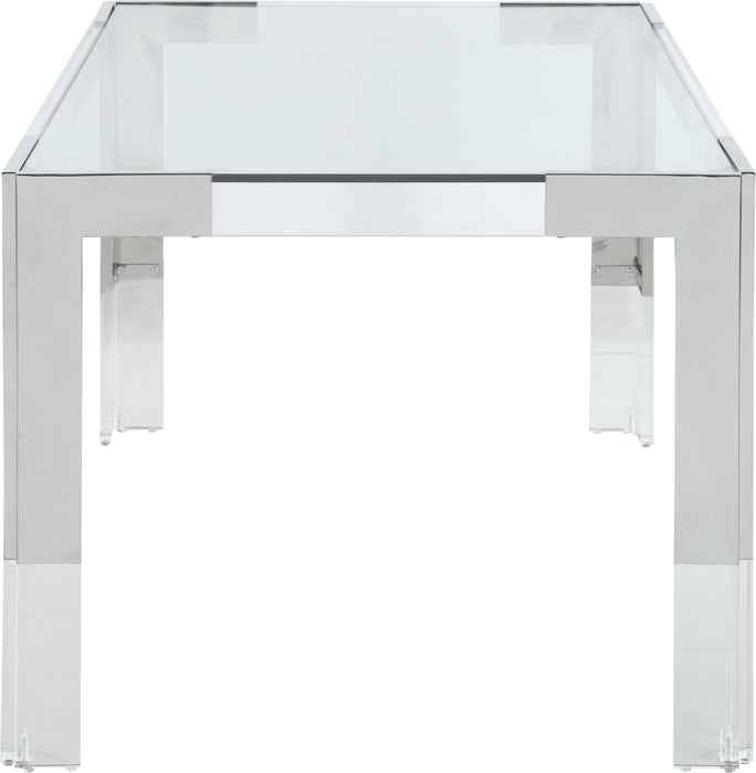 Casper Rich Chrome Dining Table - Bargain Furniture (Detroit, MI)
