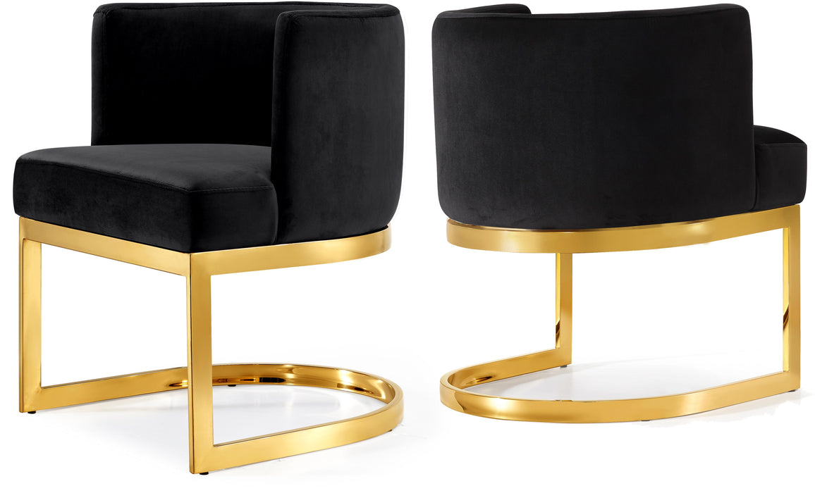 Gianna Black Velvet Dining Chair - Bargain Furniture (Detroit, MI)