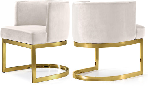 Gianna Cream Velvet Dining Chair - Bargain Furniture (Detroit, MI)