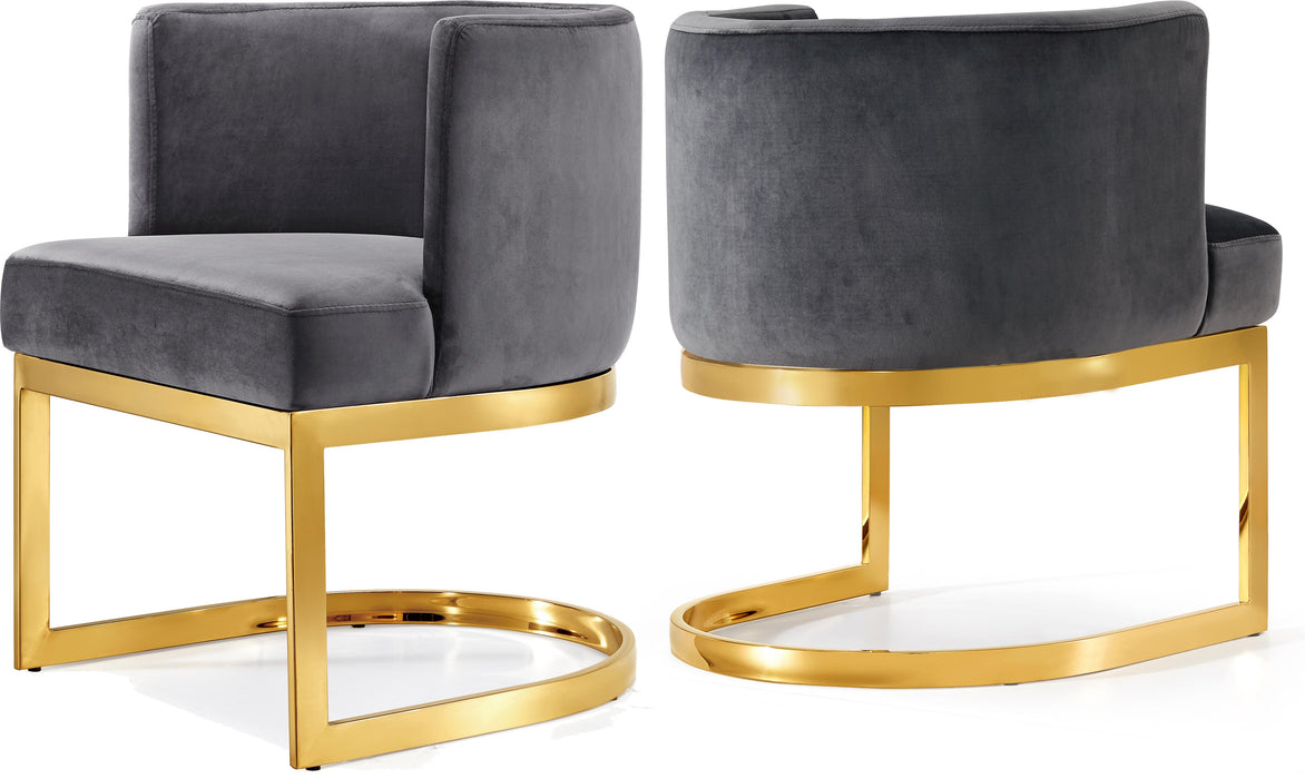 Gianna Grey Velvet Dining Chair - Bargain Furniture (Detroit, MI)