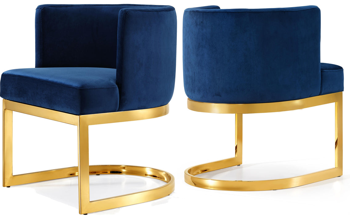 Gianna Navy Velvet Dining Chair - Bargain Furniture (Detroit, MI)