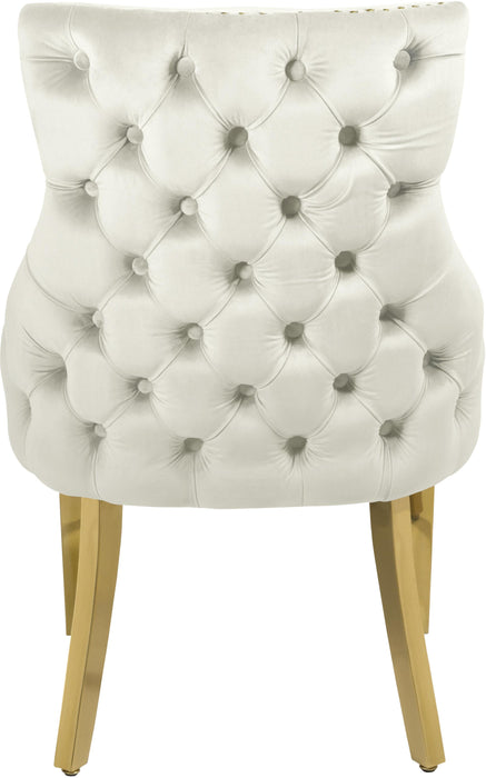 Tuft Cream Velvet Dining Chair - Bargain Furniture (Detroit, MI)