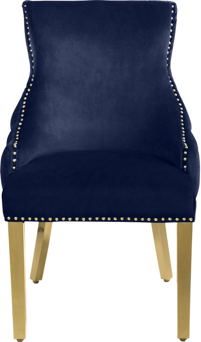 Tuft Navy Velvet Dining Chair - Bargain Furniture (Detroit, MI)