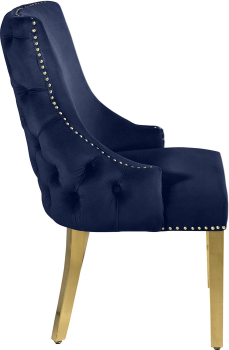 Tuft Navy Velvet Dining Chair - Bargain Furniture (Detroit, MI)