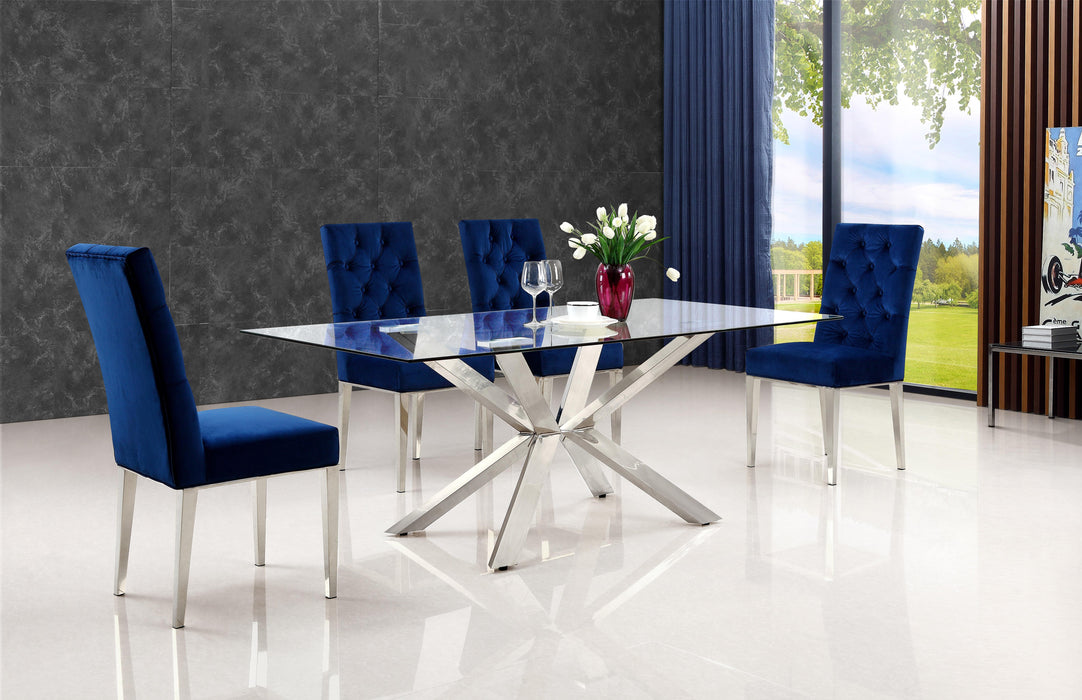 Juno Chrome Dining Table - Bargain Furniture (Detroit, MI)