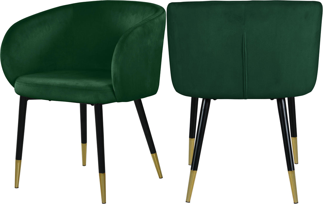 Louise Green Velvet Dining Chair - Bargain Furniture (Detroit, MI)