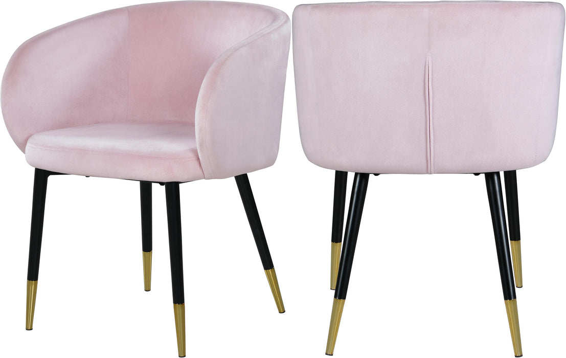 Louise Pink Velvet Dining Chair - Bargain Furniture (Detroit, MI)