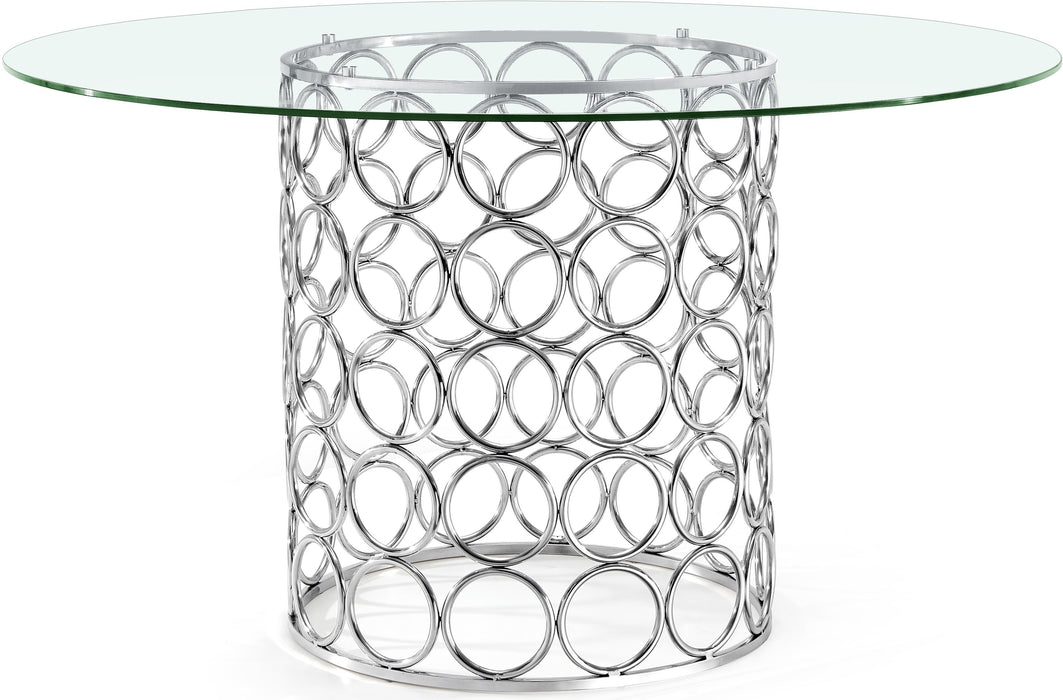 Opal Chrome Dining Table - Bargain Furniture (Detroit, MI)