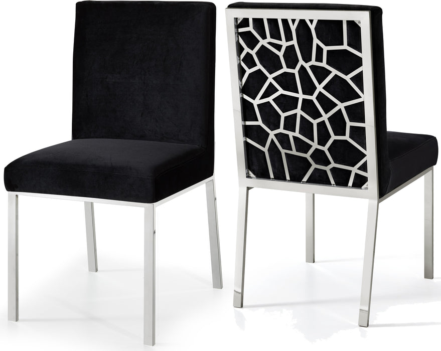 Opal Black Velvet Dining Chair - Bargain Furniture (Detroit, MI)