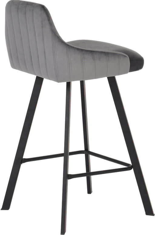 Viviene Grey Velvet Stool - Bargain Furniture (Detroit, MI)