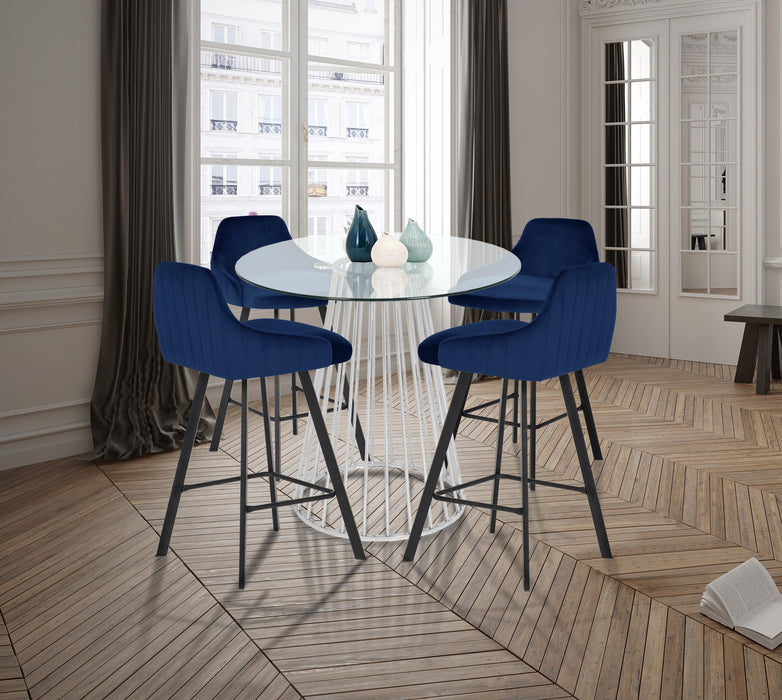 Viviene Navy Velvet Stool - Bargain Furniture (Detroit, MI)