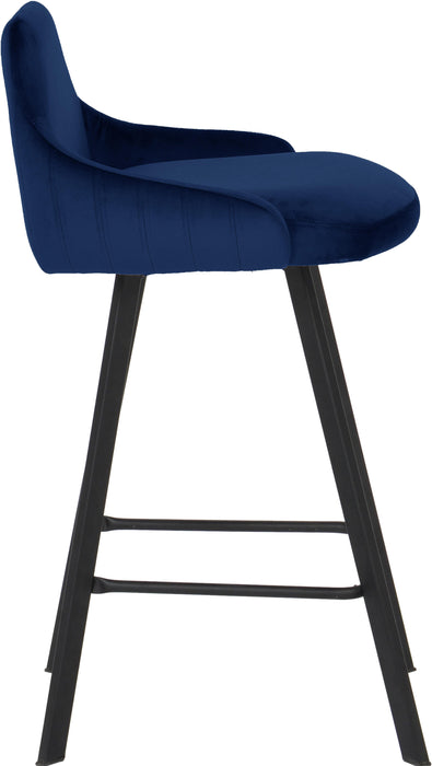 Viviene Navy Velvet Stool - Bargain Furniture (Detroit, MI)