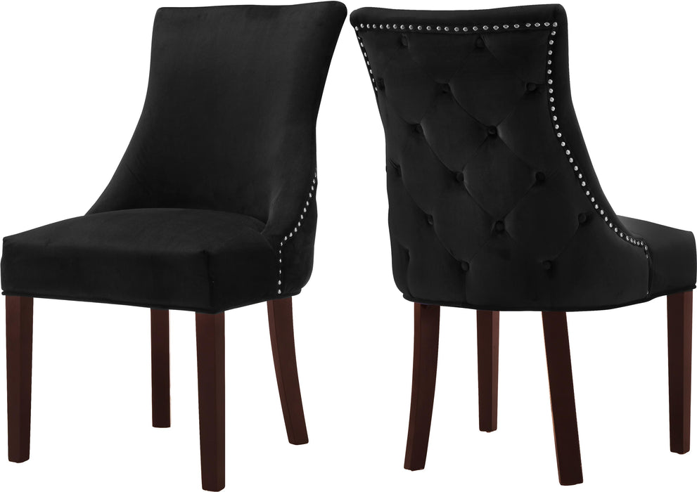 Hannah Black Velvet Dining Chair - Bargain Furniture (Detroit, MI)