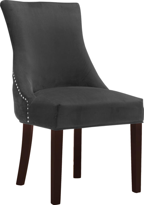Hannah Grey Velvet Dining Chair - Bargain Furniture (Detroit, MI)