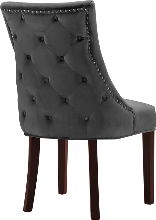 Hannah Grey Velvet Dining Chair - Bargain Furniture (Detroit, MI)