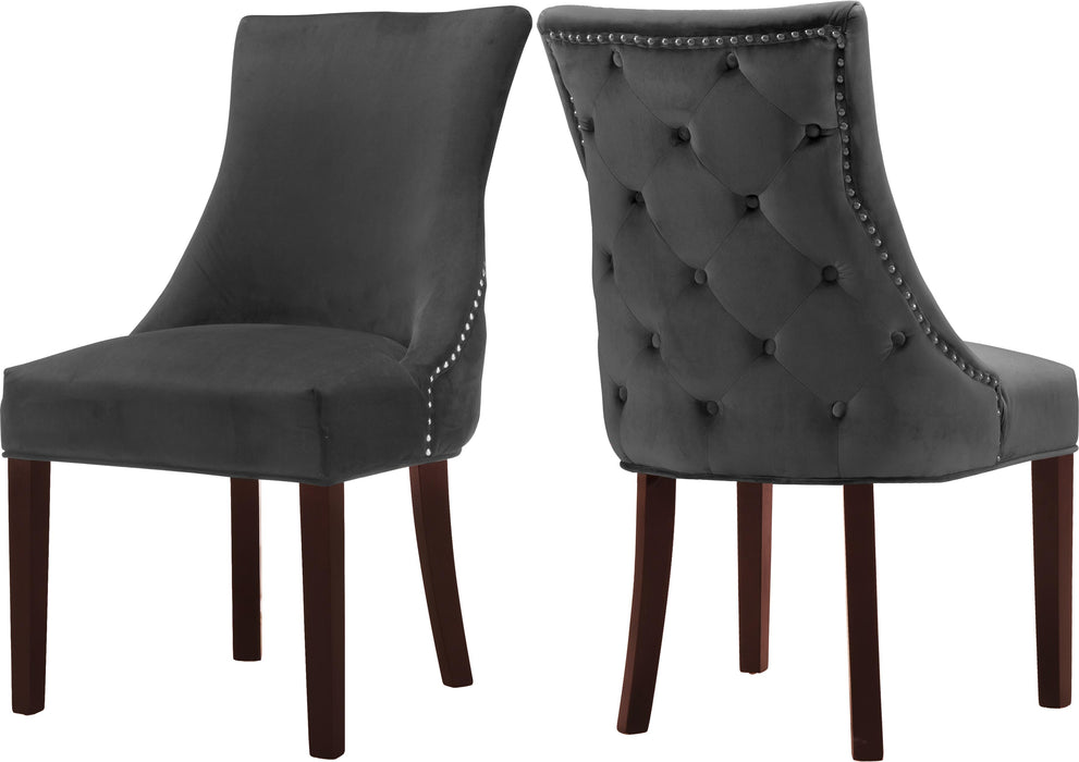 Hannah Grey Velvet Dining Chair - Bargain Furniture (Detroit, MI)