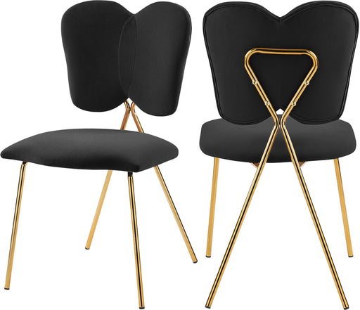 Angel Black Velvet Dining Chair - Bargain Furniture (Detroit, MI)