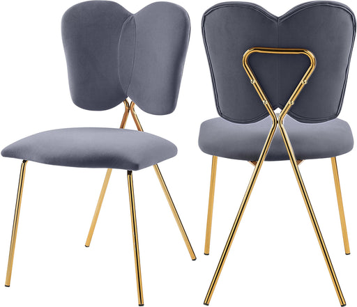Angel Grey Velvet Dining Chair - Bargain Furniture (Detroit, MI)
