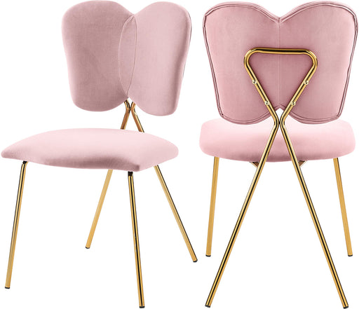 Angel Pink Velvet Dining Chair - Bargain Furniture (Detroit, MI)