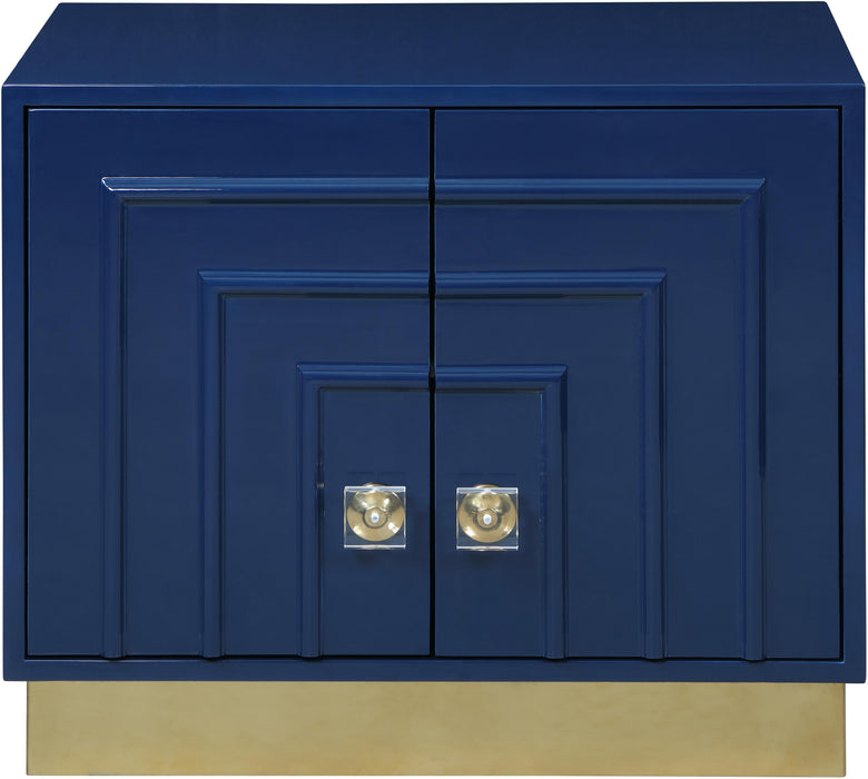 Cosmopolitan Navy Lacquer Side Table - Bargain Furniture (Detroit, MI)