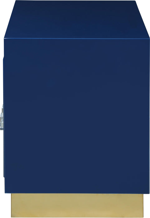 Cosmopolitan Navy Lacquer Side Table - Bargain Furniture (Detroit, MI)