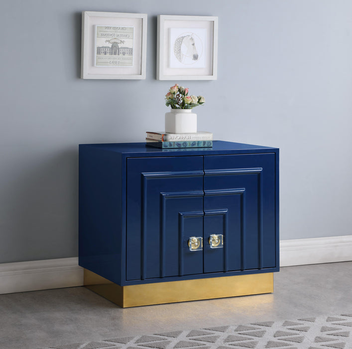 Cosmopolitan Navy Lacquer Side Table - Bargain Furniture (Detroit, MI)