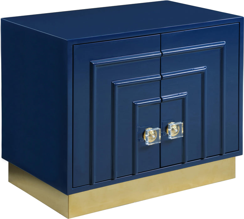 Cosmopolitan Navy Lacquer Side Table - Bargain Furniture (Detroit, MI)