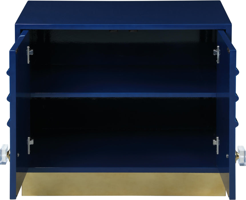 Cosmopolitan Navy Lacquer Side Table - Bargain Furniture (Detroit, MI)