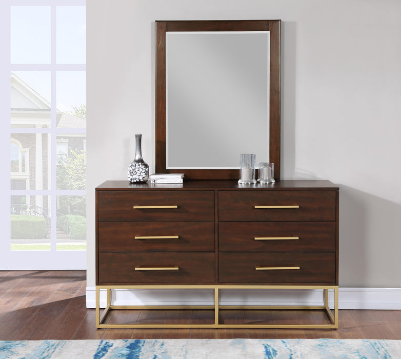 Maxine Cherry / Gold Mirror - Bargain Furniture (Detroit, MI)